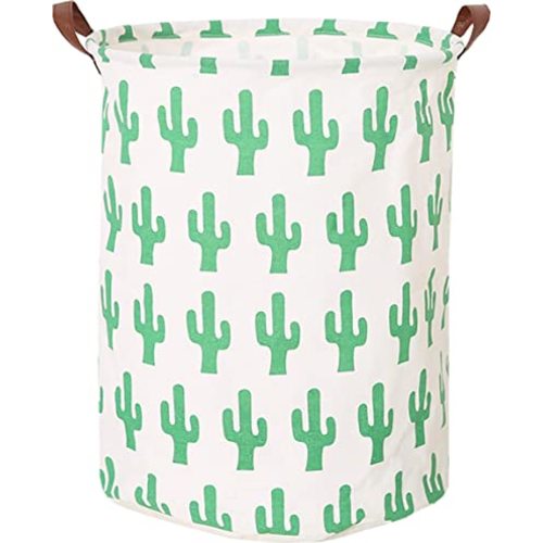 CLOCOR Large Round Storage Bin Collapsible Cactus Storage Basket Clothes Laundry Hamper Toy Bins Gift Baskets (Cactus)