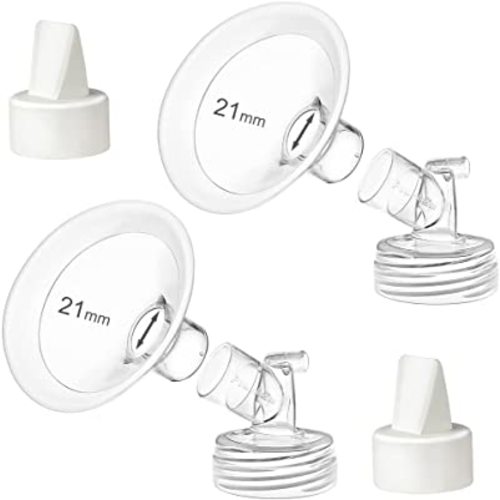 PumpMom-us 21mm Flanges Compatible with Spectra S2 S1 9 Plus Breast Pumps Accessories, Replacement Breast Shield for Spectra Pump Parts and 21 mm Flange