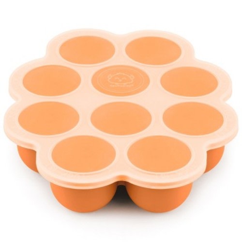 Prep Silicone Baby Food Freezer Tray with Clip-on Lid, 2oz x 10Silicone Freezer Molds, BPA-Free Baby Food Storage, Color: Maple