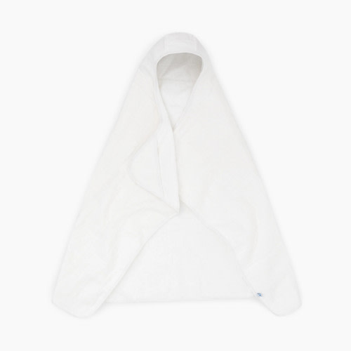 Little Unicorn Cotton Muslin & Terry Toddler Hooded Towel - White