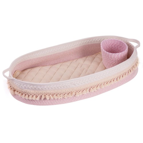 Rolife Baby Changing Basket,Diaper Changing Foam Pad Waterproof Covers, Blanket, Diaper Caddy Organizer,Storage Woven Bin,Boho Style Baby Shower Gift Stuff,31.2"X15.6"X5.9"