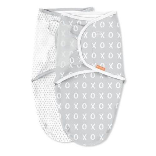 Swaddleme Original Swaddle Wrap With Easy Change Newborn - Kiss Ya 2pk S/m