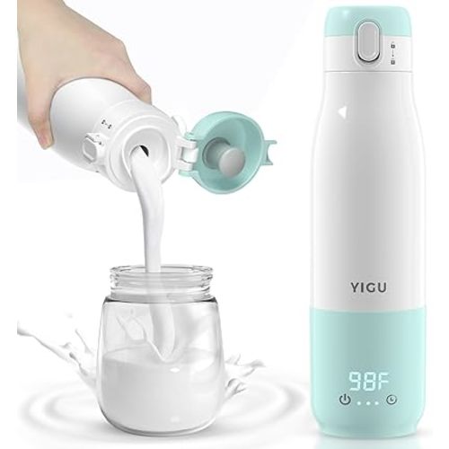 YIGUPortable Bottle Warmer 12oz Large Capacity 55W Power, Fast Heating for Breast Milk, Formula, and Milk, Suitable for Baby Outdoor, Airplane, and Car Travel Bottlefor Home