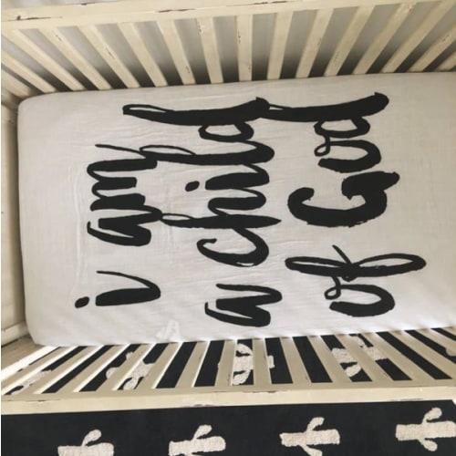 Organic Crib Sheet - I am a child of God