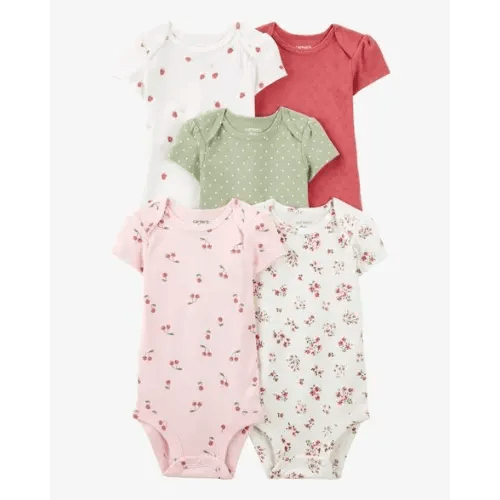 Baby 5-Pack Cherries & Hearts Short-Sleeve Bodysuits - Carter's | Carter's