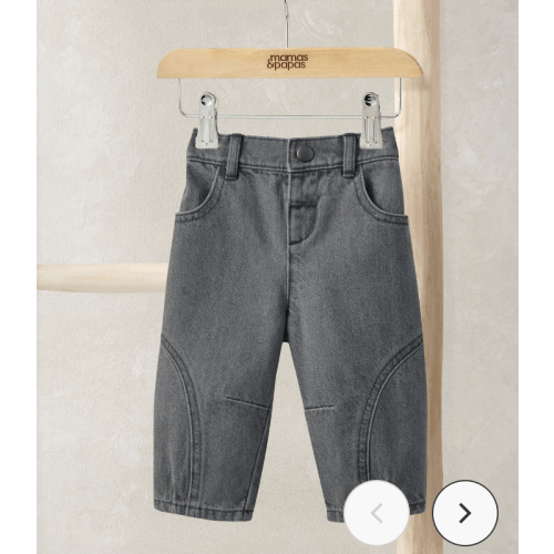 Charcoal Barrel Leg Jeans 0-3 M