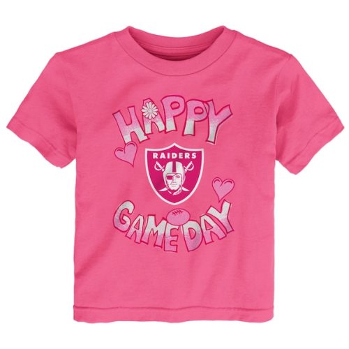 Infant Las Vegas Raiders Pink Happy Gameday T-Shirt