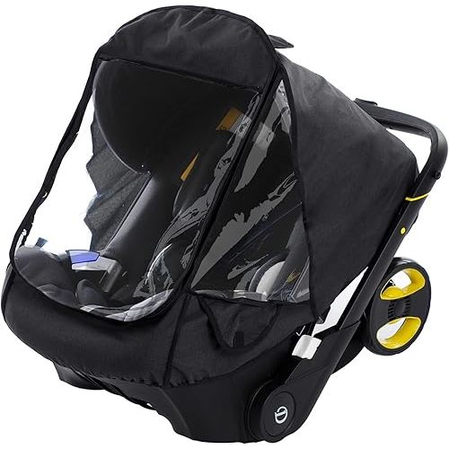 Car Seat Rain Cover,Food Grade EVA,Universal Car Seat Rain,Waterproof, Windproof Protection,Protect from Dust Snow,Rain Cover Features Quick-Access Zipper Door and Side Ventilation(Black)