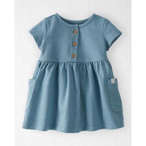 Baby Organic Cotton Pocket Dress in Blue - Carter's | Carter's