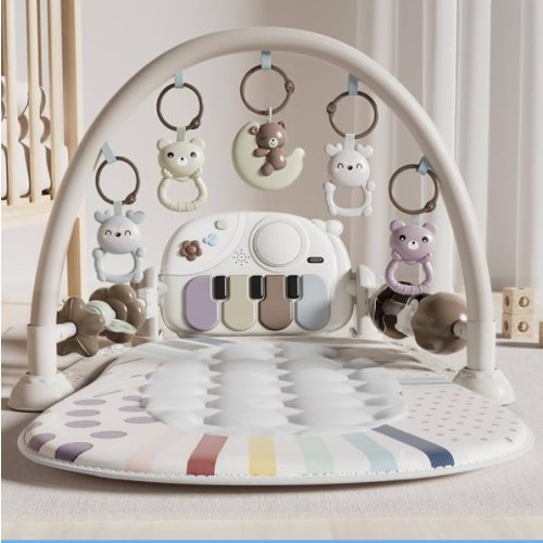 Stactcute Baby Play Mat Baby Toys,Baby Gym Tummy Time Play Piano Activity Mat with 5 Infant Sensory Toys,Music & Light Infant Newborn Gifts for Babies Toddlers 0-3 6-9 11 12 Months.
