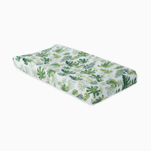 Cotton Muslin Changing Pad Cover - Tropical Leaf