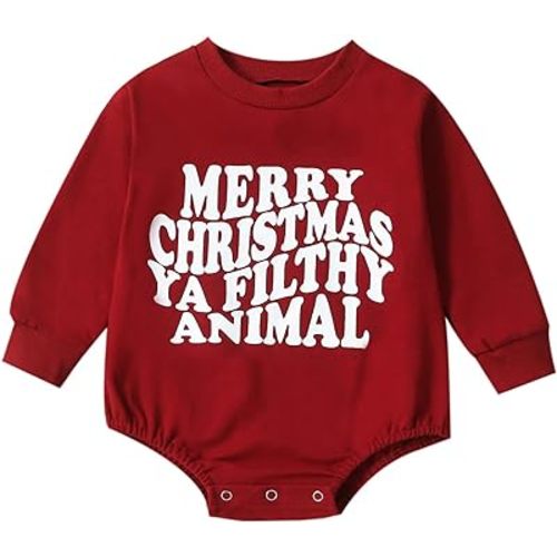 Baby Girl Boy Cute Letter Gingerbread Man Embroidered Sweatshirt Romper Infant Newborn Christmas Outfit