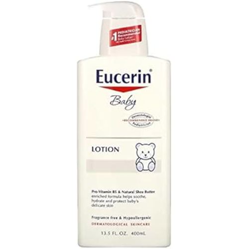 Eucerin Baby Body Lotion, Hypoallergenic and Fragrance Free Baby Lotion with Pro-Vitamin B5 and Shea Butter, 13.5 Fl Oz Bottle