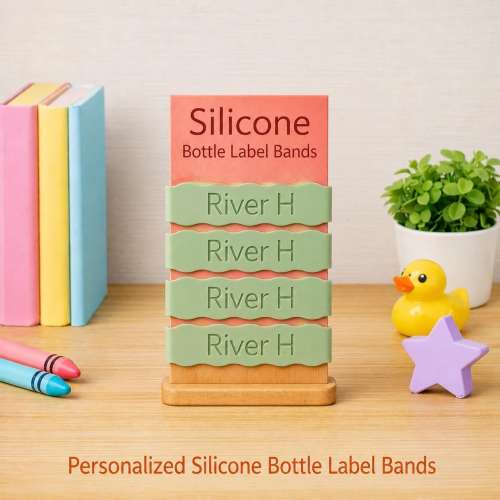 Bottle Personalized Bands, Silicone Label, Water Bottle Label, Reusable Label, Engraved Cup Label, School Label, Daycare Label