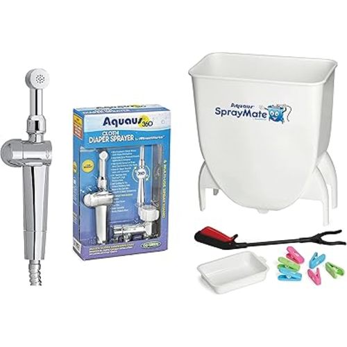 Aquaus SprayMate & Aquaus 360 Premium Diaper Sprayer for Toilet Bundle (ABS Polymer Sprayer)