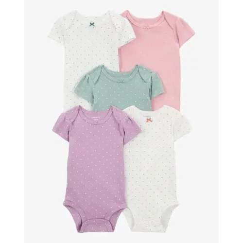 Baby 5-Pack Heart Polka Dot Short Sleeve Bodysuits - Carter's | Carter's