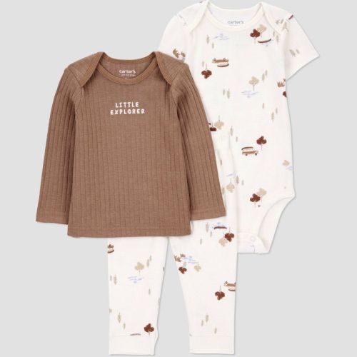 Carter's Just One You® Baby Boys 3pc Wilderness Bodysuit Set - Brown