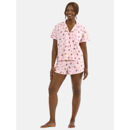 Halloween Women’s Printed Notched Top and Shorts Pajama Set from Way to Celebrate, 2-Piece, Sizes XS-3X