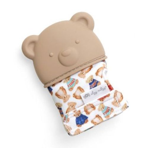 Itzy Ritzy Baby Teething Mitt - Taupe Bear
