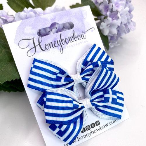 Greece flag hair bow, Greek flag hair clip, Greece accessory, flag hair accessories, country flag, blue stripe hair bow