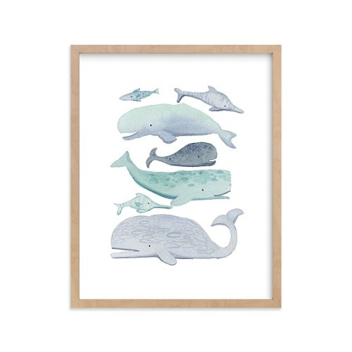 Blue Whales Wall Art | Pottery Barn Kids