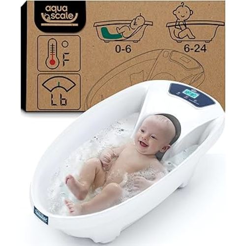 Baby Patent AquaScale Baby Bath Tub - 0-24m - GEN 3 - with Thermometer & Scale | Bathtub for Newborn, Infant & Toddler