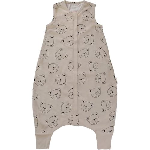 Woolino 4 Season Baby Sleep Bag with Feet Opening, Australian Merino Wool and Organic Cotton, Toddler Sleeping Bag, 18-36mo, Teddy Bear
