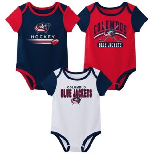 Nhl Columbus Blue Jackets Boys' 3pk Bodysuit - 18m