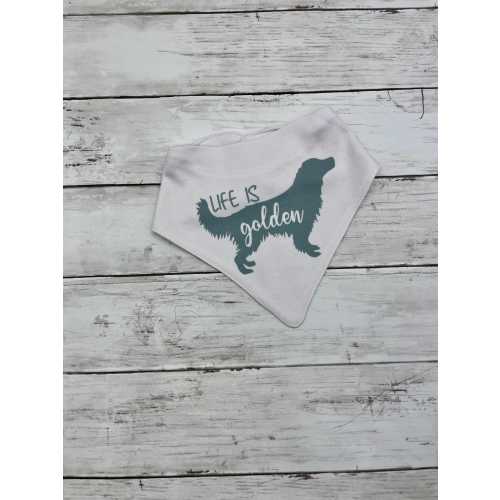 Life is golden bib, Golden Retriever baby gift, Dog lover baby drool bib, New baby gift, Dog lover baby shower gift, Dog sibling gift