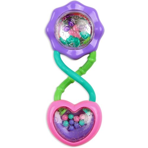 Bright Starts Rattle and Shake Barbell Toy - Pretty in Pink, Ages 3 Months +