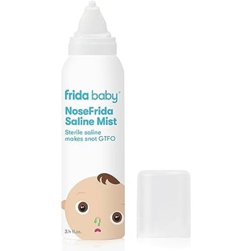 Frida Baby NoseFrida Saline Mist | Baby Saline Nasal Spray to Soften Nasal Passages for Use Before NoseFrida The SnotSucker, 3.4 fl.oz.