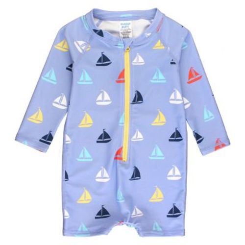 Ruggedbutts Baby Boys Long Sleeve One Piece Rash Guard - Down By The Bay, Size: 0-3m
