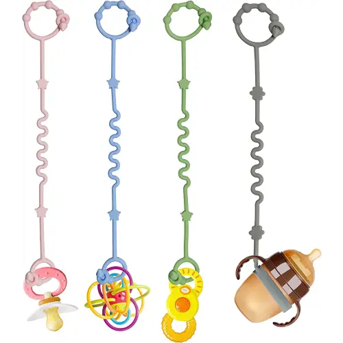 Toy Straps for Baby,RTMOK Silicone Setpacifier Clip,Applies to Car Seat Toy,Teether Toy,High Chair,Stroller Accessories,Baby Toy Clips,Cribs,Rocking Chair
