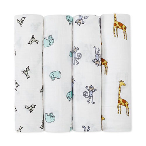 aden by aden + anais Baby Boys Girls 4-Pack Jungle Jam Classic Cotton Swaddles & Reviews - All Kids' Accessories - Kids - Macy's