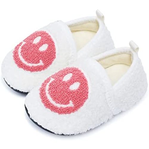 Amazon.com: UCUHNB Kids Slippers Toddler Smiley Face House Slippers Indoor Home Non-Slip Rubber Sole Shoes Warm Cozy Socks : Clothing, Shoes & Jewelry