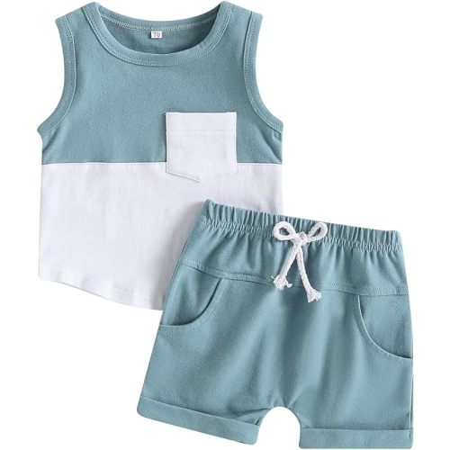 LIOMENGZI Infant Baby Boy Outfit Fall Winter Clothes Long Sleeve Sweatshirt Pullover Tops Joggers Pants Outfit Set - Blue-0a