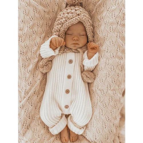 Little B's Chunky Rib Baby Jumpsuit - Milk