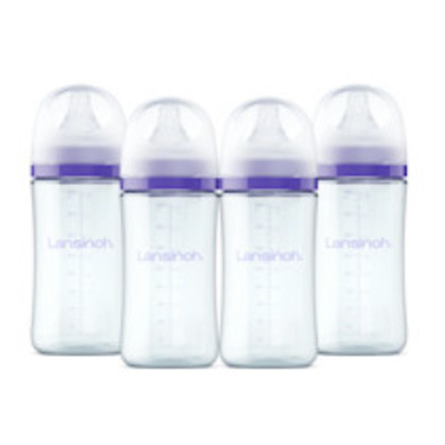Lansinoh Glass Feeding Bottles - 8 oz, 4 ct