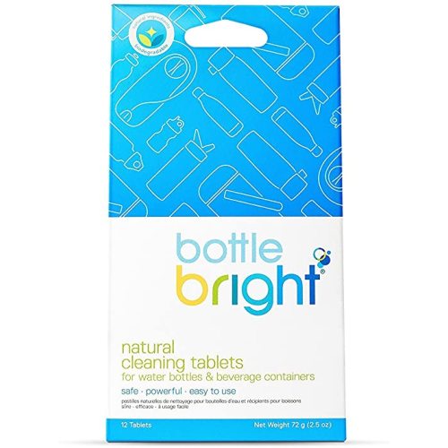 Bottle Bright- All Natural, Biodegradable, Chlorine & Odor Free Water Bottle & Hydration Pack Cleaning Tablets - 12 Tablets