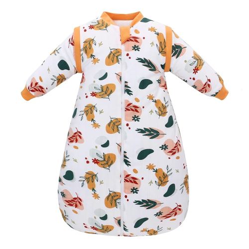 Baby Sleep Sack, TOG 2.5 Winter Wearable Blanket, Removable Long Sleeves Baby Sleeping Bag for Infants and Toddlers, Super Soft Warm Comfortable Sleeping Sack, Leaf, 0-6M