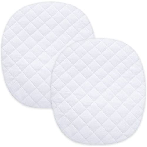 Waterproof Bassinet Mattress Pad Cover Fit for Graco Pack 'n-Play Dome LX Bassinet (not playard), 2 Pack, Ultra Soft Viscose Made from Bamboo Terry Surface, Breathable and Easy Care