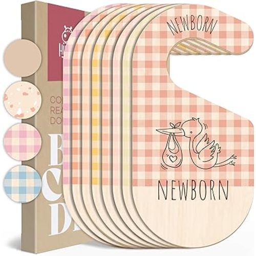 Baby Clothes Organizer - Pink Baby Closet Dividers for Nursery Decor, Storage & Organization - 8 Size Closet Dividers for Hanging Clothes, Gender Neutral Nursery Must-Haves & Accessories