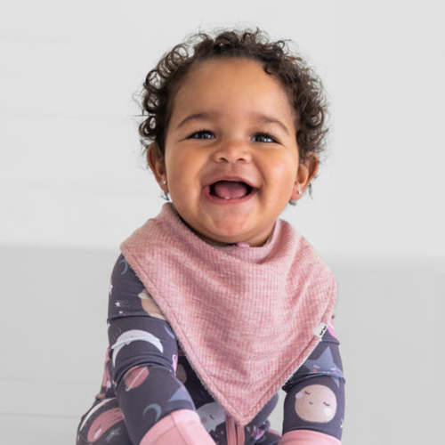 Heather Mauve Ribbed Bandana Bib