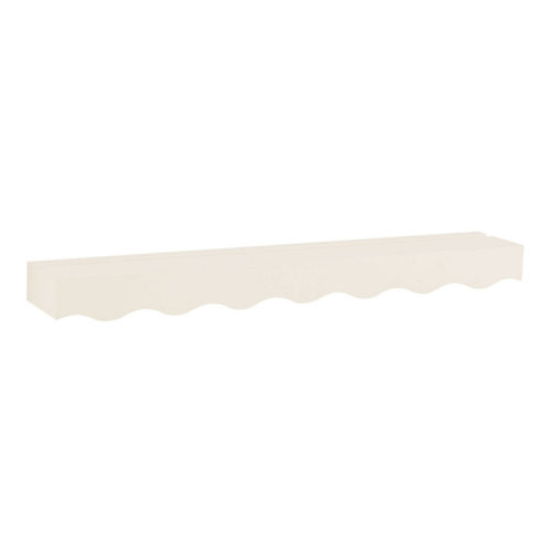 Tulette Floating Wall Shelf Decorative Scalloped White Wood with Plate Groove