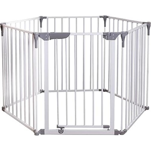Dreambaby Royale Converta 3-in-1 Play Yard & 151" Extra Wide Baby Gate - 6 Configurable Panels - 10sqft Baby Fence Playard