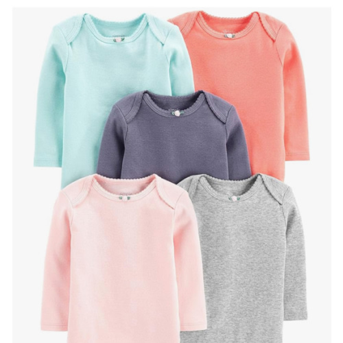 Simple Joys by Carter's Baby Girls' Long-Sleeve Bodysuit, Pack of 5