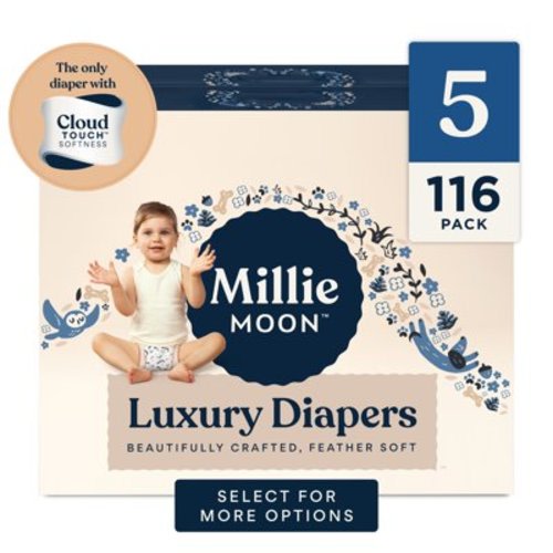 (2 pack) Millie Moon Luxury Diapers, Size 5, 58 Count (Select for More Options)