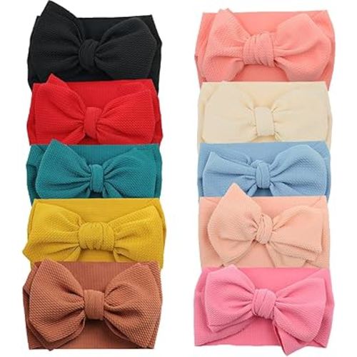 Baby Headbands for Girls Nylon Hair Bows Turban Knotted Headwraps for Newborn Infant Toddlers Kids