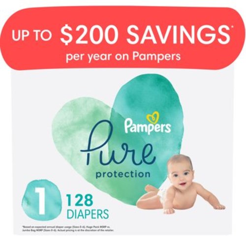 Pampers Pure Protection Natural Baby Diapers (Choose Your Size & Count)