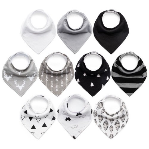 10-Pack Baby Bandana Bibs Upsimples Baby Drool Bibs for Drooling and Teething,..